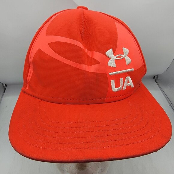 Under Armour UA Flat Fit Hat Red Snapback Adjustable Casual Outdoors Comfort - Picture 1 of 10